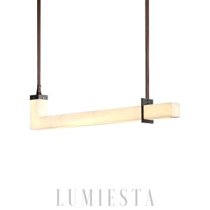 Alabastrowa lampa wisząca Axis linearna 120cm biała