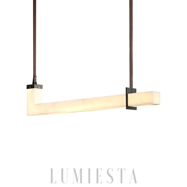 Alabastrowa lampa wisząca Axis linearna 120cm biała