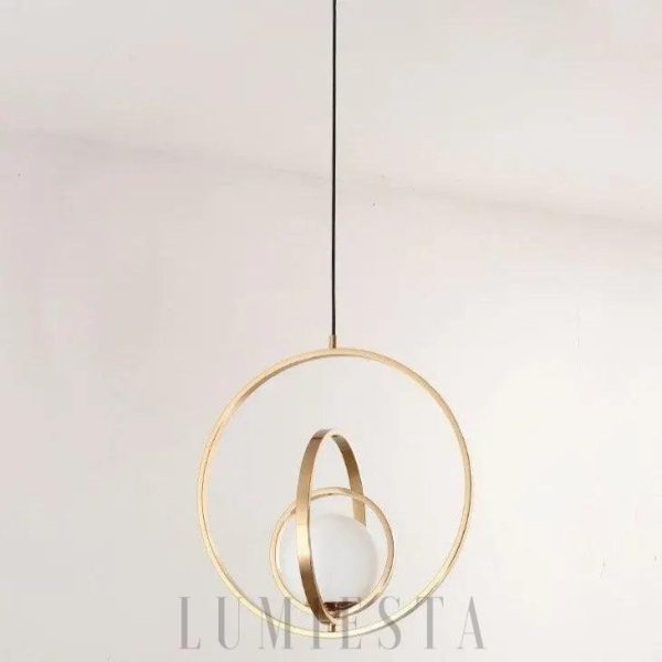 Lampa wisząca złota w nowoczesnym okrągłym stylu