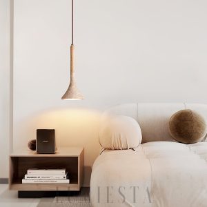 Minimalistyczna lampa wisząca Aplomb trawertyn beżowa 13 cm