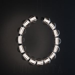 Lampa wisząca Amulet B srebrna, okrągła Ø52/74/88 cm