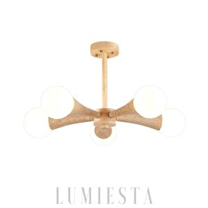 Żyrandol trawertynowy Hedra organiczny kształt 3 4 5 głów