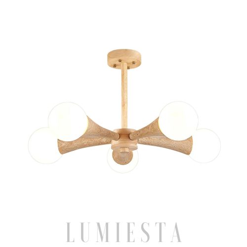 Żyrandol trawertynowy Hedra organiczny kształt 3 4 5 głów