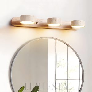 Duo - Lampa ścienna z trawertynu, styl naturalny 32/51/70 cm