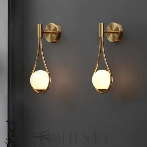 Lampa ścienna w stylu minimalistycznym z okrągłym kloszem