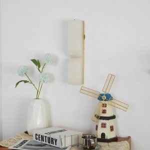 Kunima - kinkiet z alabastru, złoty/biały, wysokość 35/60 cm - lampa ścienna led