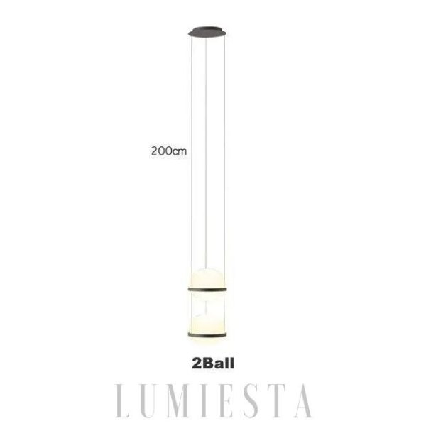 Nowoczesna lampa wisząca kula z czarnym akcentem