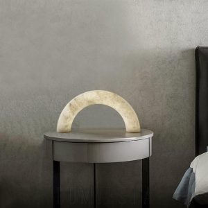 Jasper - Lampa stołowa alabastrowa biała 60cm