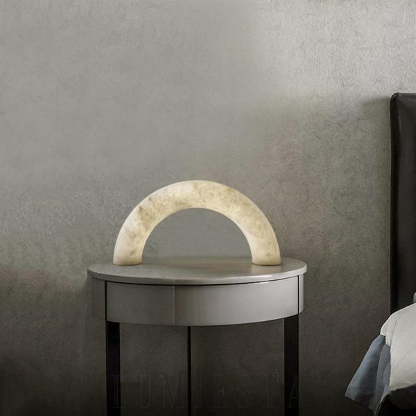 Jasper - Lampa stołowa alabastrowa biała 60cm