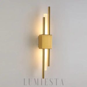 Nowoczesny minimalistyczny kinkiet ścienny złoty/czarny