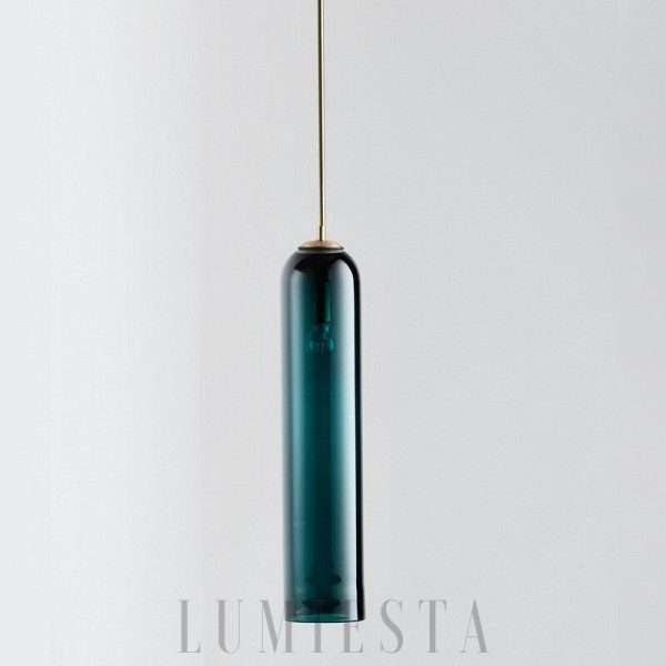 Lampa wisząca szklana w kształcie tuby elegancki design
