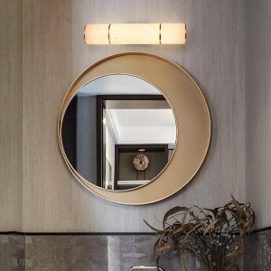 wm_15395118371515474784.jpg Lampa ścienna cylindryczna alabastrowa, biała, złota - Kinkiet długość 26/40/58cm