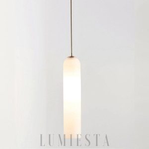 Lampa wisząca szklana w kształcie tuby elegancki design