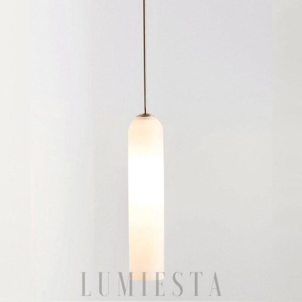 Lampa wisząca szklana w kształcie tuby elegancki design