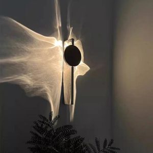 Lampa ścienna Ripple - efekt fal, chrom/czarny