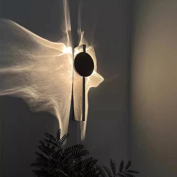 Lampa ścienna Ripple - efekt fal, chrom/czarny