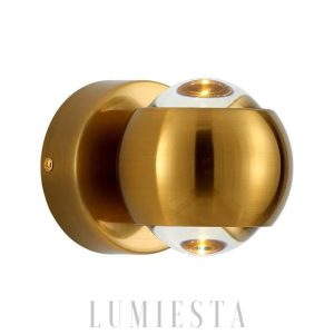 Lampa ścienna kulista złota nowoczesny styl do wnętrz