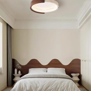 Okrągła lampa sufitowa Halo travertynowa 56 cm LED