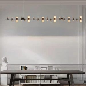 Lampa wisząca Semper Mia 120 cm, mosiężna, nowoczesna