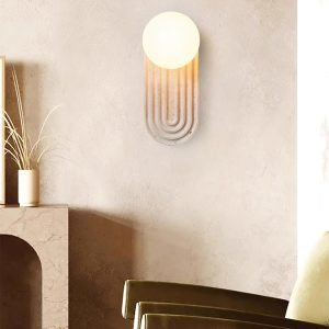 wm_15638842501434695097.jpg Owalny trawertynowy kinkiet Trent 11x16x25cm beżowy