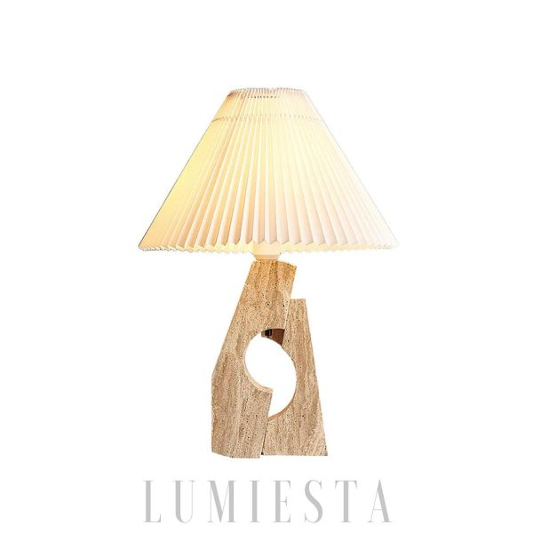 Mirage - Nowoczesna lampa stołowa z trawertynu 43 cm