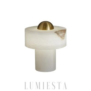 Monaco - Alabastrowa lampa stołowa 25 cm, biała, nowoczesna