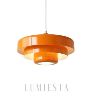 Wisząca lampa w stylu retro z okrągłymi detalami