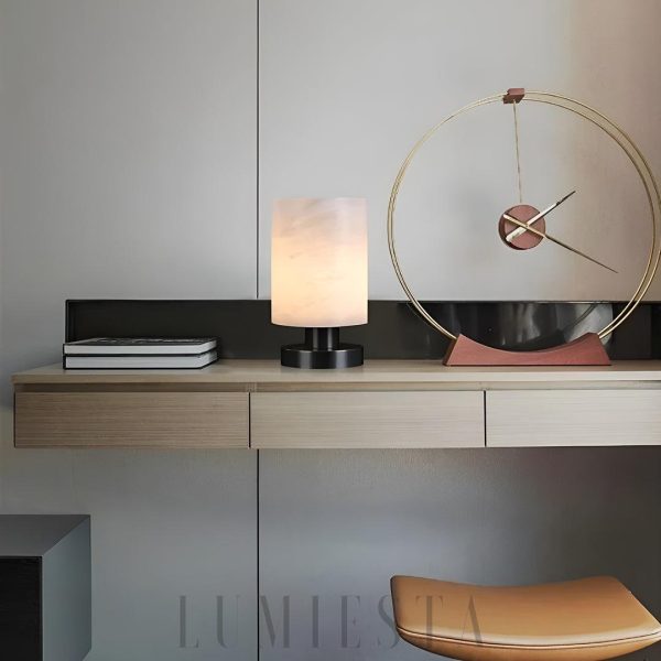 wm_15805880295368231444.jpg Siena - Lampka stołowa LED marmurowy klosz czarna/biała 14cm