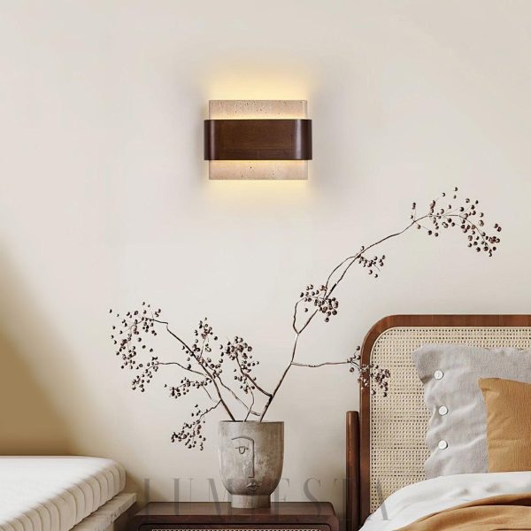 Terra Lumen - Lampa Ścienna Beżowy Orzechowy 22cm