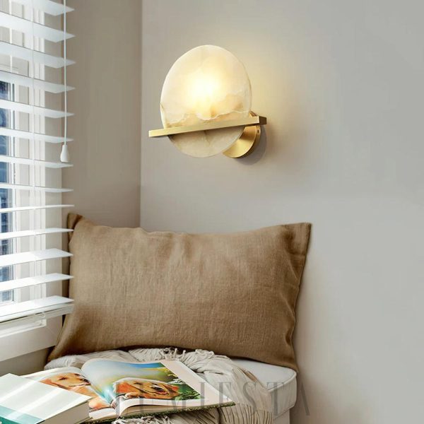 wm_15849131859734750634.jpg Savion - Lampa Ścienna Okrągła z Alabastru Mosiężna 20cm