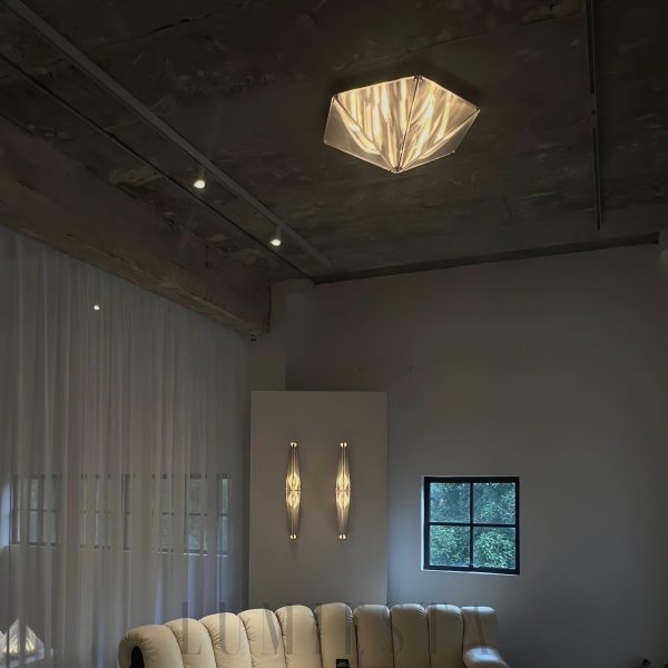 Lampa sufitowa Fragment 40 cm chrom/przezroczysta nowoczesna