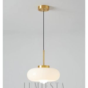 Lampa wisząca w stylu nowoczesnym z mlecznym kloszem 28cm