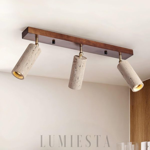 Nimbus - Lampa sufitowa z naturalnego trawertynu, 3/4 punktowa, 60/80cm