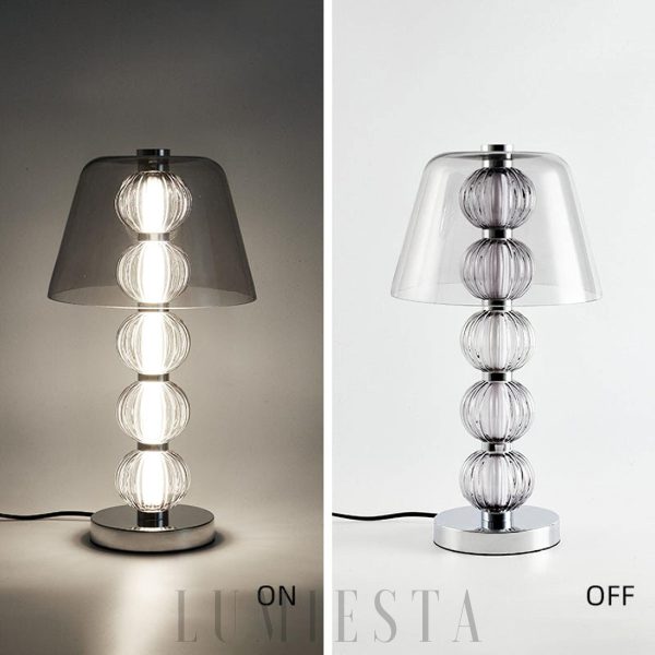 Namib - Lampa stołowa srebrna 26cm nowoczesny styl LED