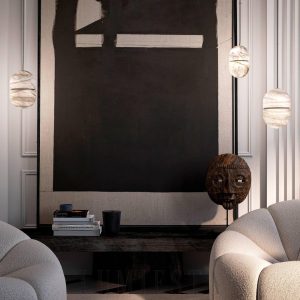 Yum - Lampa wisząca w stylu minimalistycznym z alabastru