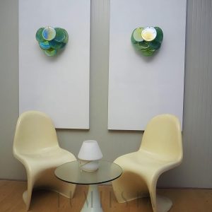 Murano Green - Zielona lampa ścienna z szklanymi dyskami