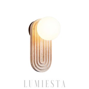 wm_16081904149532163008.jpg Owalny trawertynowy kinkiet Trent 11x16x25cm beżowy