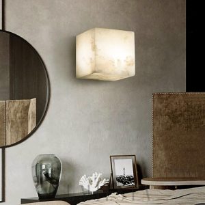 Jebel - Nowoczesny kwadratowy kinkiet alabastrowy 12 cm