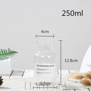 Butelka szklana 250ml brązowa stylowa dekoracja domu