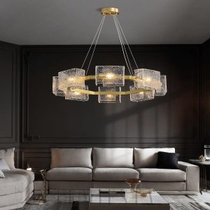 Lampa wisząca szklana w stylu wodnego falowania