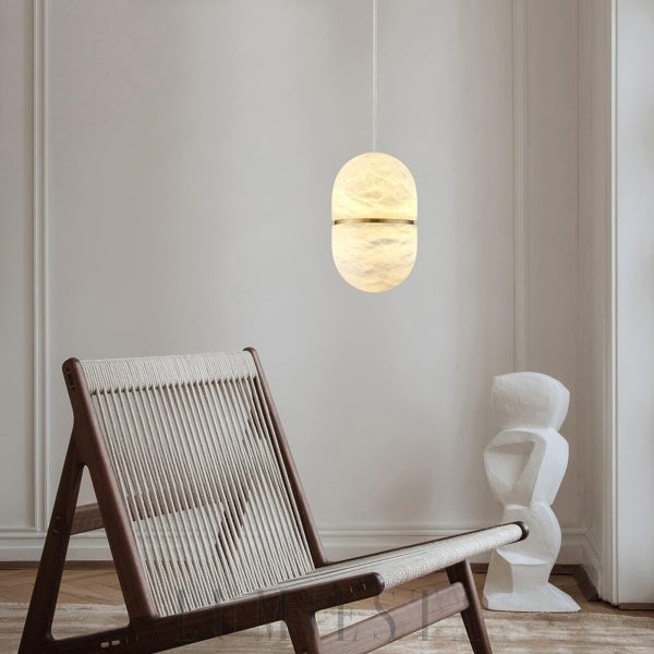 Yum - Lampa wisząca w stylu minimalistycznym z alabastru