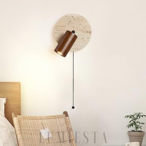 Miadi - Okrągła lampa ścienna z trawertynu, minimalistyczna