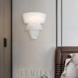 Gobi - Lampa ścienna z alabastru stożkowa, elegancka, kinkiet 23/30cm