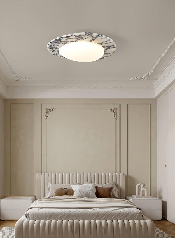 Luksusowa marmurowa lampa sufitowa Emma w kształcie jaja