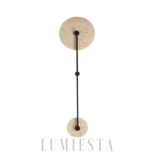 Lampa ścienna trawertynowa okrągła 28cm 80cm ciepła