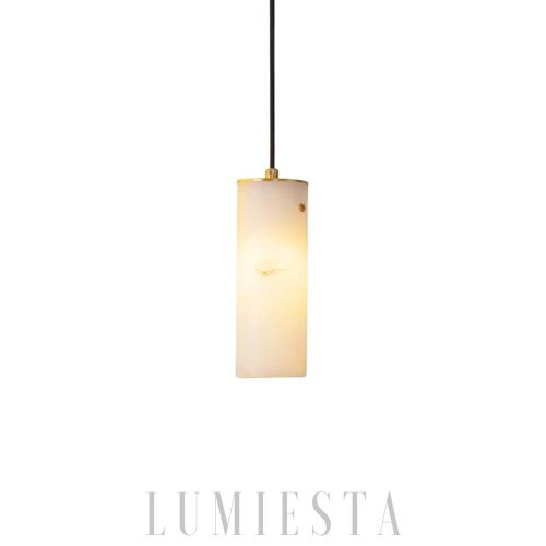 Nula - Lampa wisząca Alabaster cylindryczna, biała