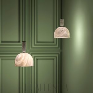 Blair - Lampa wisząca z alabastru w białym kolorze, Ø 20cm