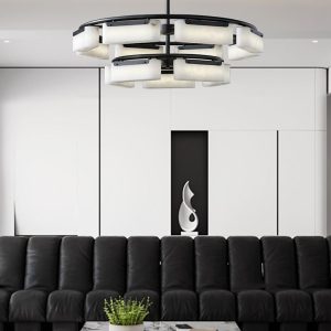 Hanover - Żyrandol alabastrowy, mosiądz, ciepłe światło 85cm