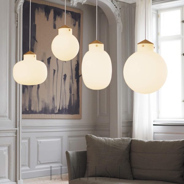 Lampa wisząca Raito 30 cm biała kula szklana