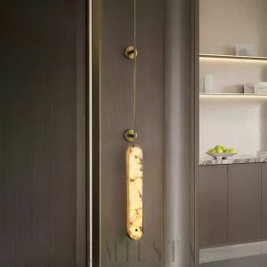 Kinkiet owalny Lysandra Alabaster LED wys 90 130 180 cm